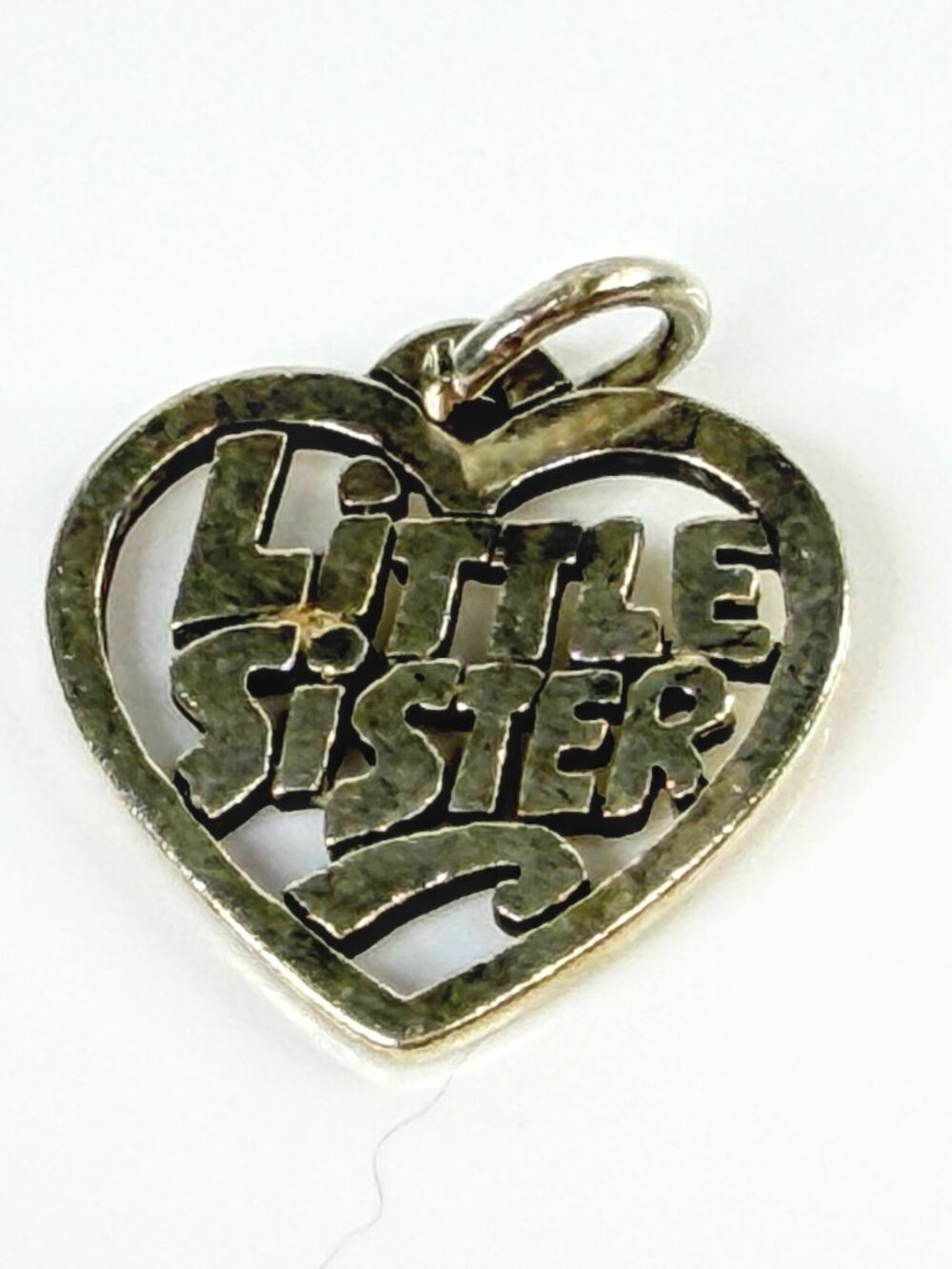 James Avery Sterling Silver Little Sister Heart Charm Family Jewelry JR2118
